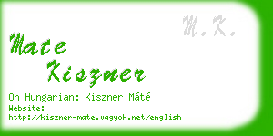 mate kiszner business card